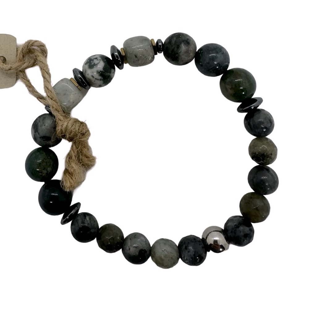 Handmade, one of a kind Chicago artist 3 in across, agate labradorite hematite